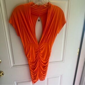 Orange Low Cut Shirt Size Small